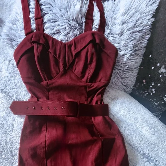 RARE! MANEATER WIGGLE DRESS IN BURGUNDY - VIXEN BY MICHELINE PITT SZ SM NWT - Picture 5 of 7